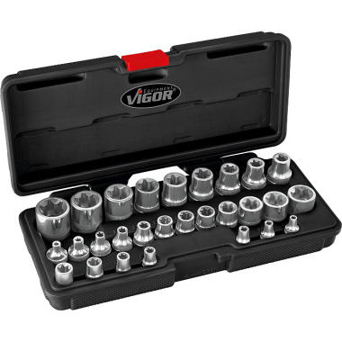 Vigor TORX® socket wrench set - Number of tools: 28 V2687