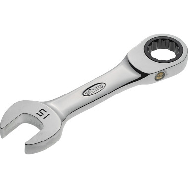 Vigor Ratchet combination wrench, short - external hexagon profile, external double hexagon profile - 15 V2829