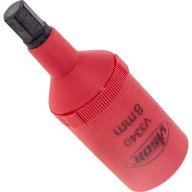 Vigor VDE screwdriver insert, for hexagon socket profile V3340 - hollow square 12.5 mm (1/2 inch) - hexagon socket profile - 8 - total length: 78 mm