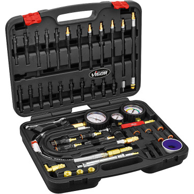 Vigor Compression and pressure loss tester set - Number of tools: 48 V4461