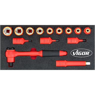 Vigor VDE socket wrench set - number of tools: 14 V5011