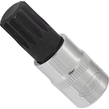 Vigor Screwdriver bit - hollow square 10 mm (3/8 inch) - internal multi-tooth profile XZN - M14 V6112