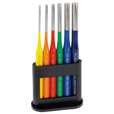 Rennsteig Pin punch set Exclusive coloured plastic holder 425 560 6 RC