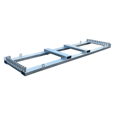 Schake Lager und Transporttraverse für Bauzäune2-seitig befahrbarStandrohre und Querholme aus 160 x 75 mm gekanntetem C-Profil gefertigtAufnahmekapazit 3B211