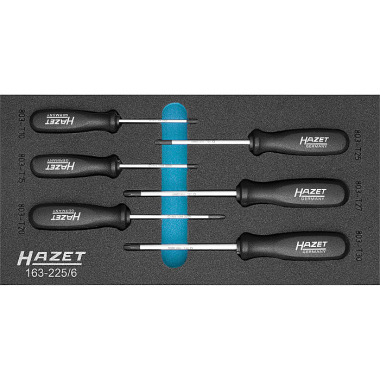 HAZET Screwdriver set TORX® - inside TORX® profile - number of tools: 6 163-225/6