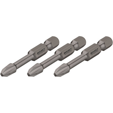 HAZET Impact, machine screwdriver torsion bits - solid hexagon 6.3 (1/4 inch) - Phillips profile PH - PH2 mm - Number of tools: 3 2215SLG-PH2/3