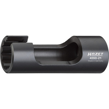 HAZET Injection line wrench - square hollow 12.5 mm (1/2 inch) - external double hexagon profile - 21 mm 4550-21