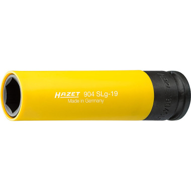 HAZET Impact, machine screwdriver socket wrench insert (hexagon) - extra long - square 12.5 mm (1/2 inch) - external hexagon traction profile - 19 mm 904SLG-19