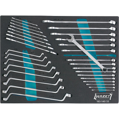 HAZET Wrench set - external double hexagon profile, external double hexagon traction profile, external hexagon profile - number of tools: 33 163-140/33