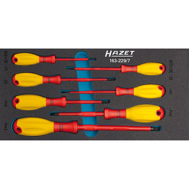 HAZET Screwdriver set VDE - Phillips profile PH, slotted profile - Number of tools: 7 163-229/7