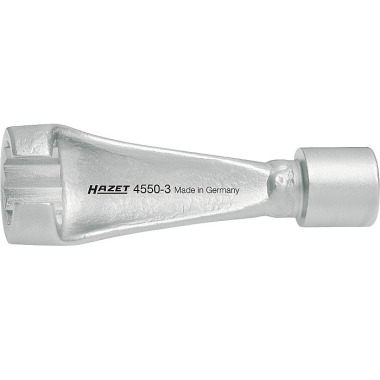 HAZET Injection line wrench - square 10 mm (3/8 inch) - external double hexagon profile - 17 mm 4550-3