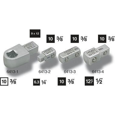 HAZET insert holder with square drives Insert square 9 x 12mm 6413/4