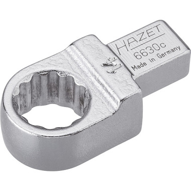 HAZET Insert ring spanner - insert square 9 x 12 mm - external double hexagon traction profile - 14 mm 6630C-14