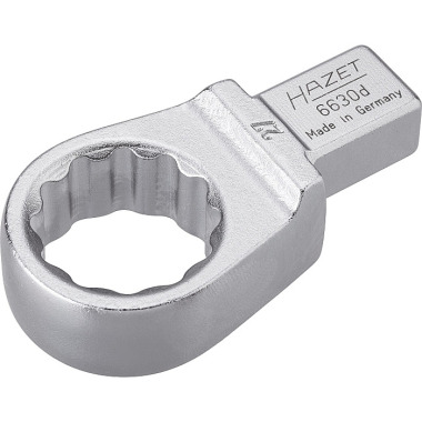 HAZET Insert ring spanner - insert square 14 x 18 mm - external double hexagon traction profile - 27 mm 6630D-27