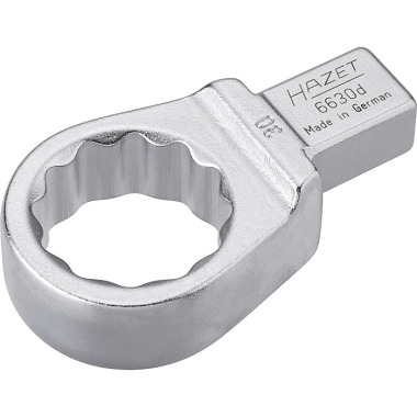 HAZET Insert ring spanner - insert square 14 x 18 mm - external double hexagon traction profile - 30 mm 6630D-30