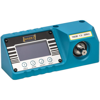 HAZET Torque tester, electronic, 1?25 Nm - Nm min-max: 1?25 Nm - Hexagon solid 6.3 (1/4 inch) 7903E