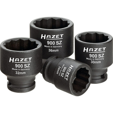 HAZET Drive joint axle shaft set - square 12.5 mm (1/2 inch) - external double hexagon traction profile - 24 - 36 - number of tools: 4 900SZ/4