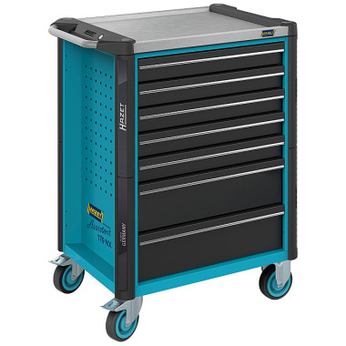 HAZET Workshop trolley - Drawers, flat: 5 x 81 x 522 x 398 mm - Drawers, high: 2 x 166 x 522 x 398 mm 179NX-7