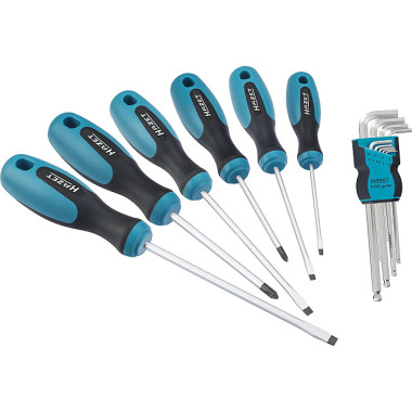 HAZET Screwdriver set - Phillips profile PH, slotted profile, hexagon socket profile - 0.5 x 3 ? 1.2 x 6.5 - PH1 ? PH2 - 1.5 ? 10 - Number of tools: 15 810/2