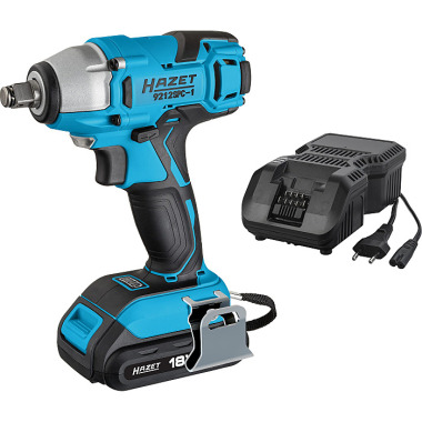 HAZET Cordless impact wrench set 18 V - Maximum loosening torque: 260 Nm - Square 12.5 mm (1/2 inch) - Number of tools: 3 9212SPC-1