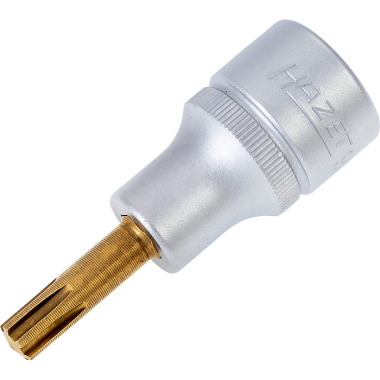 HAZET Screwdriver socket - square 12.5 mm (1/2 inch) - TiN-coated - internal wedge profile Ribe-CV - M7 991-7