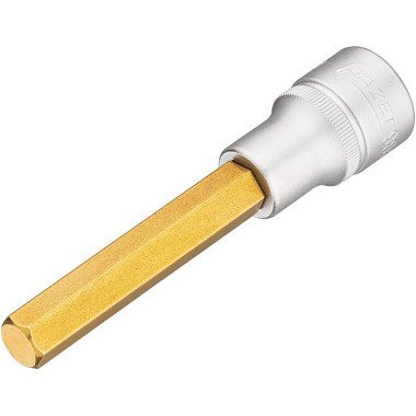 HAZET Screwdriver socket - square 12.5 mm (1/2 inch) - TiN-coated - 100 mm length - hexagon socket profile - 11 mm 986L-11