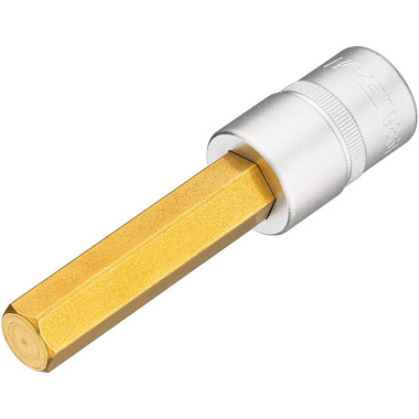 HAZET Screwdriver socket - square 12.5 mm (1/2 inch) - TiN-coated - 100 mm length - hexagon socket profile - 14 mm 986L-14