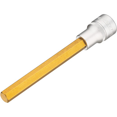 HAZET Screwdriver socket - square 12.5 mm (1/2 inch) - TiN-coated - 140 mm length - hexagon socket profile - 11 mm 986SL-11