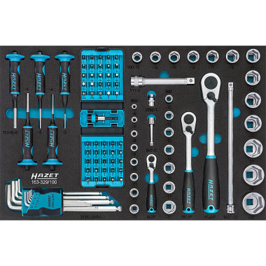 HAZET Tool assortment - Number of tools: 100 163-329/100