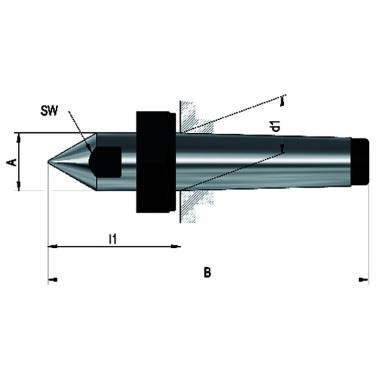 RÖHM Fixed centering points, MK 5, similar to DIN 807, full point with extraction nut 005381