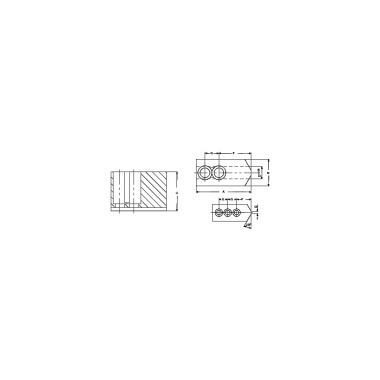 RÖHM Top jaws, size 130/140, 3-jaw set, hardenable, serration 90° 046402