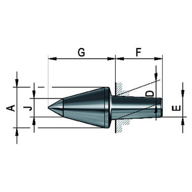 RÖHM Interchangeable inserts for live centering points, size 102, 60°VL 070719