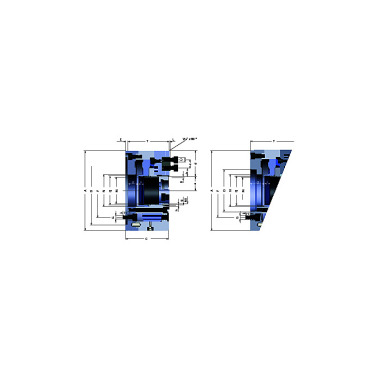 RÖHM Power chuck KFD-HS 140, 3-jaw, serration 90°, cylindrical centering 144258