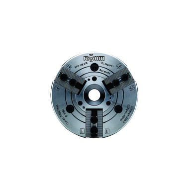 RÖHM Power chuck KFD-HE 210, 3-jaw, serration 60°, neutral design 154391