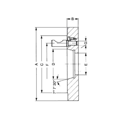 RÖHM Short taper flange, outside Ø 200, short taper 6, ISO 702-2 319680