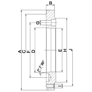 RÖHM Short taper flange, outside Ø 250, short taper 6, ISO 702-1 176814