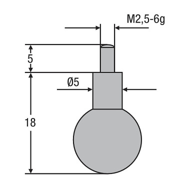 Helios-Preisser Messeinsatz M2, 5mm Kugel ø 7,0 mm 0710181