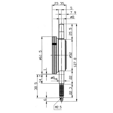 Käfer M 2 SW    - Messuhr 0,01mm  10127