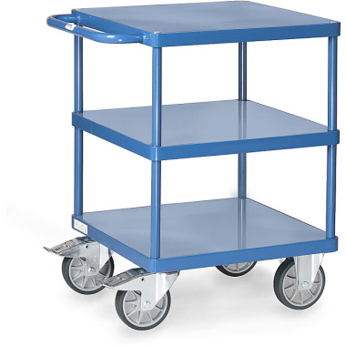 fetra Table trolley, flush steel platform, loading area 600 x 600 mm 2416B