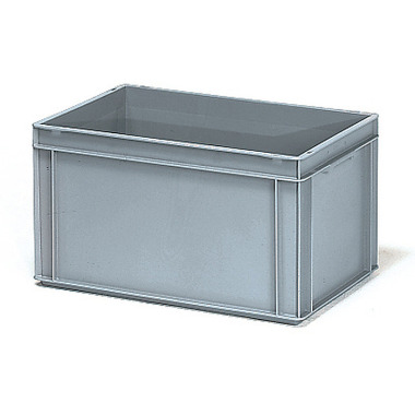 fetra Plastic box 600 x 400 x 325 mm grey, 2 shell handles 1308