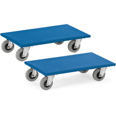 fetra Furniture roller loading area 600 x 300 mm, solid rubber blue-grey 2351