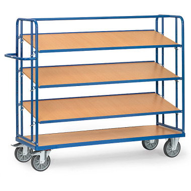 fetra Shelved trolley with 4 shelves, loading area 1,250 x 610 mm 4255