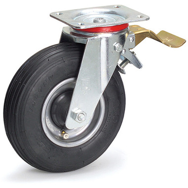 fetra Swivel castor with brake 220 x 70 mm with pneumatic tires 71515