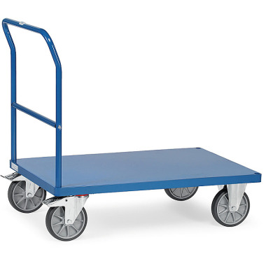 fetra Push bar trolley - sheet steel flush loading area 850 x 500 mm 2500B