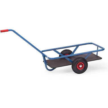 fetra Handcart - solid rubber wheels with waterproof plywood floor 4092V