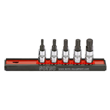 Sonic Bit socket set 1/4’’, triple square on rail 5 pieces 100501