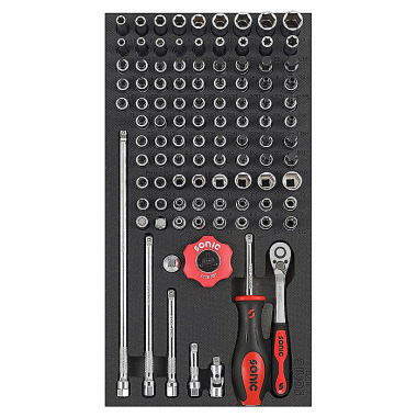 Sonic Bit socket set 1/4’’, SFS 1/3 102 pieces 110201