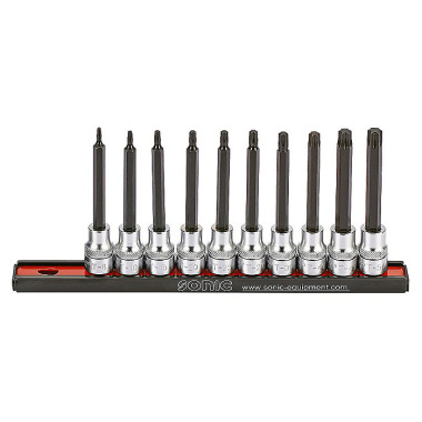 Sonic Bit socket set 3/8’’, TX long on rail 10 pieces 201012