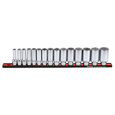 Sonic Deep socket set (SAE) on rail 1/2’’, 15 pieces 301504