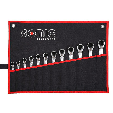 Sonic Reversible ratcheting wrench 12 partsin pouch, 12 pieces 601219